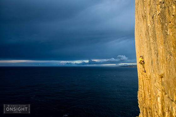 Alex Ling, Shooting the Breeze (22), Windjammer Wall, Point Perpendicular, NSW.